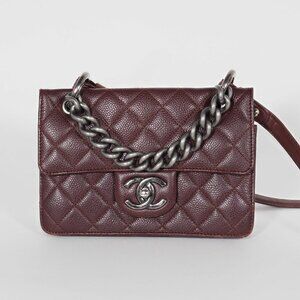 Chanel Quilted Burgundy Caviar Medium Retro Class Flap Bag